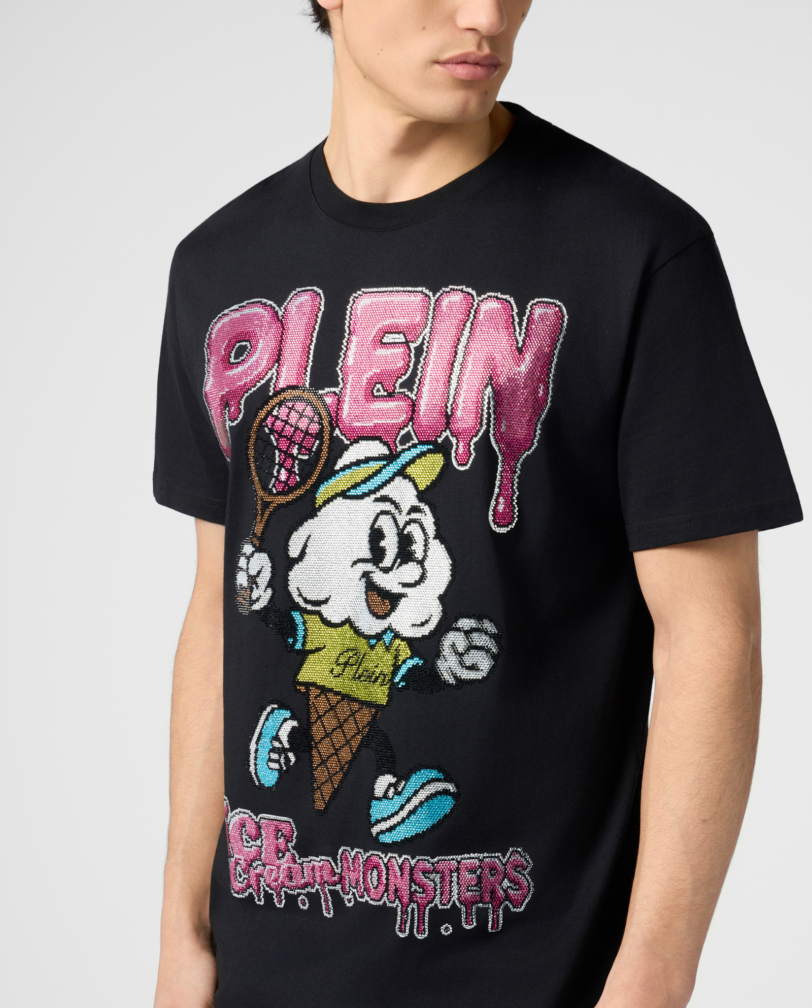 Czarny t-shirt Tennis Ice Cream - Image #4