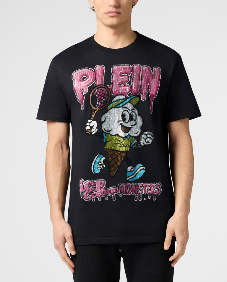 Czarny t-shirt Tennis Ice Cream