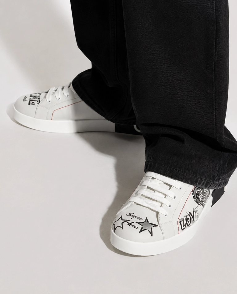 Białe skórzane sneakersy Portofino