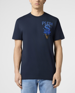 Granatowy t-shirt z naszywką Ice Cream Dollar - Image #1