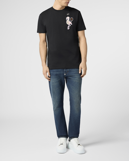Czarny t-shirt Tennis Flamingo - Image #3