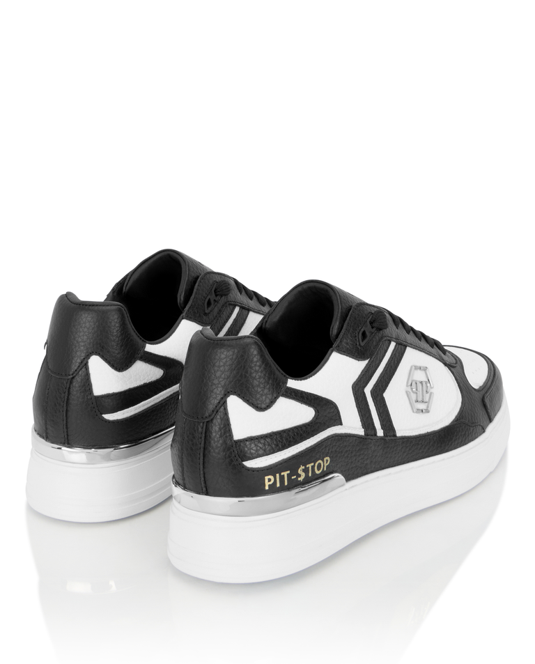 Biało-czarne sneakersy Pit-$top - Image #4