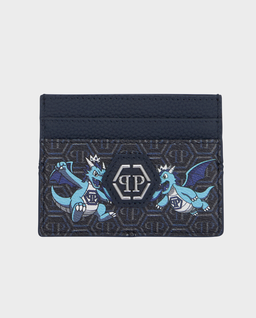 Granatowe etui na karty z monogramem Dragons - Image #0