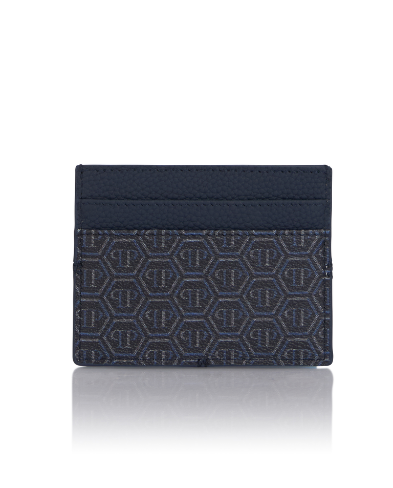 Granatowe etui na karty z monogramem Dragons