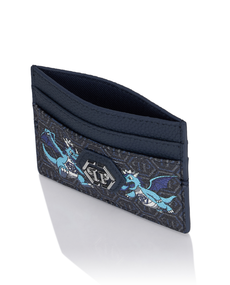 Granatowe etui na karty z monogramem Dragons - Image #2