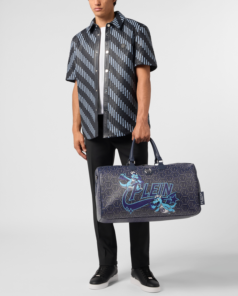 Granatowa torba podróżna z monogramem Space Dragons