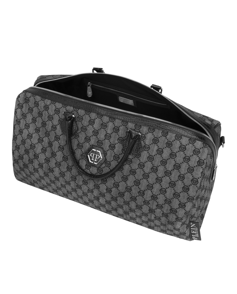 Czarna torba podróżna z monogramem - Image #3