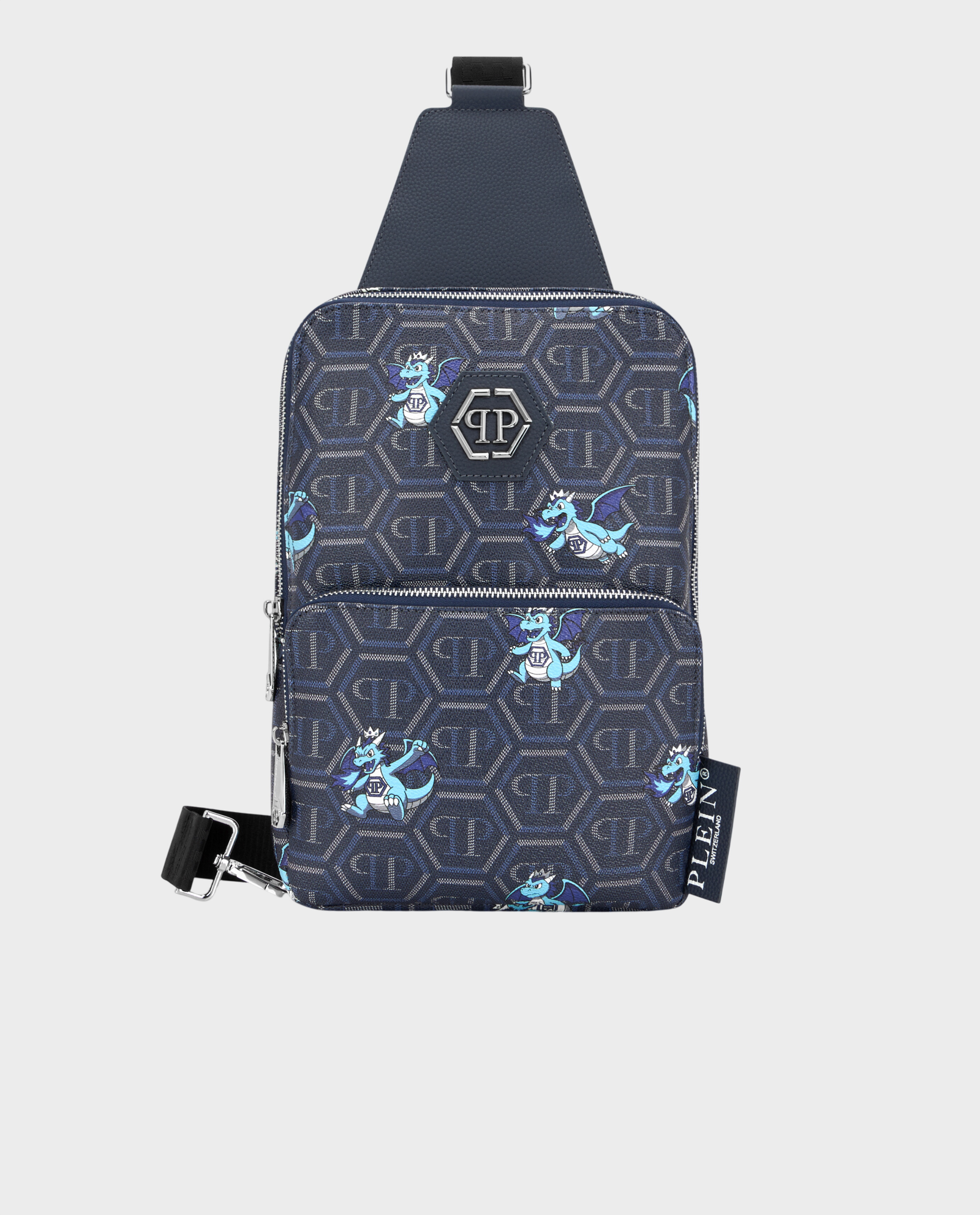 Granatowa torba crossbody z monogramem Dragons - Image #0