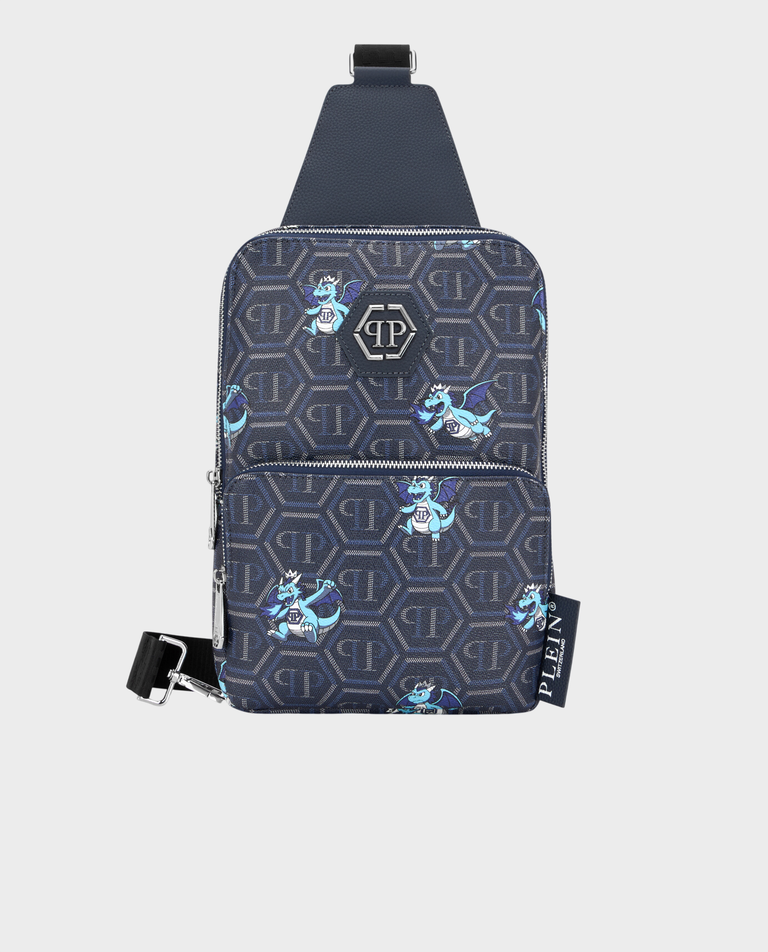 Granatowa torba crossbody z monogramem Dragons