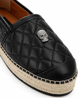 Czarne skórzane espadryle - Image #6