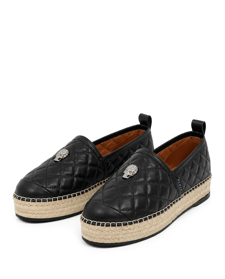 Czarne skórzane espadryle - Image #2