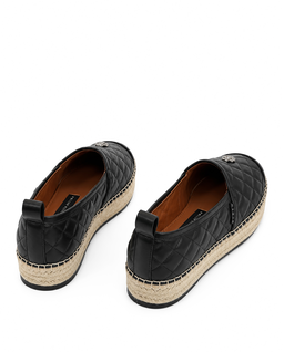Czarne skórzane espadryle - Image #3