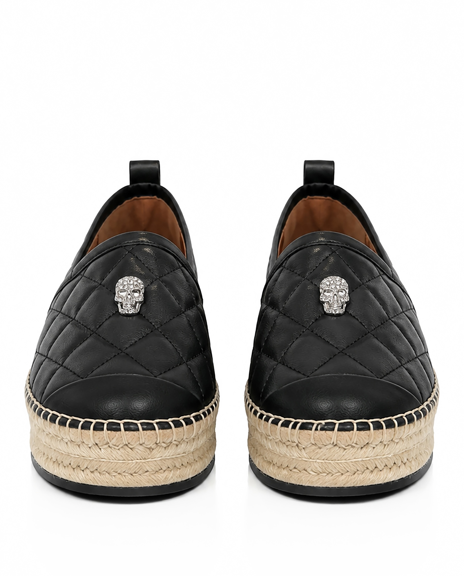 Czarne skórzane espadryle - Image #4