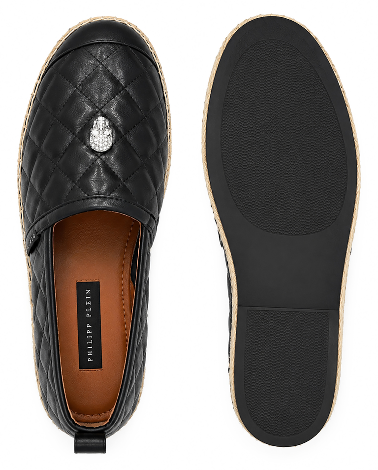 Czarne skórzane espadryle - Image #5