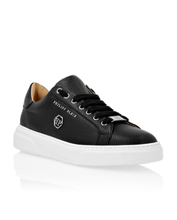 Czarne skórzane sneakersy Hexagon - Image #1