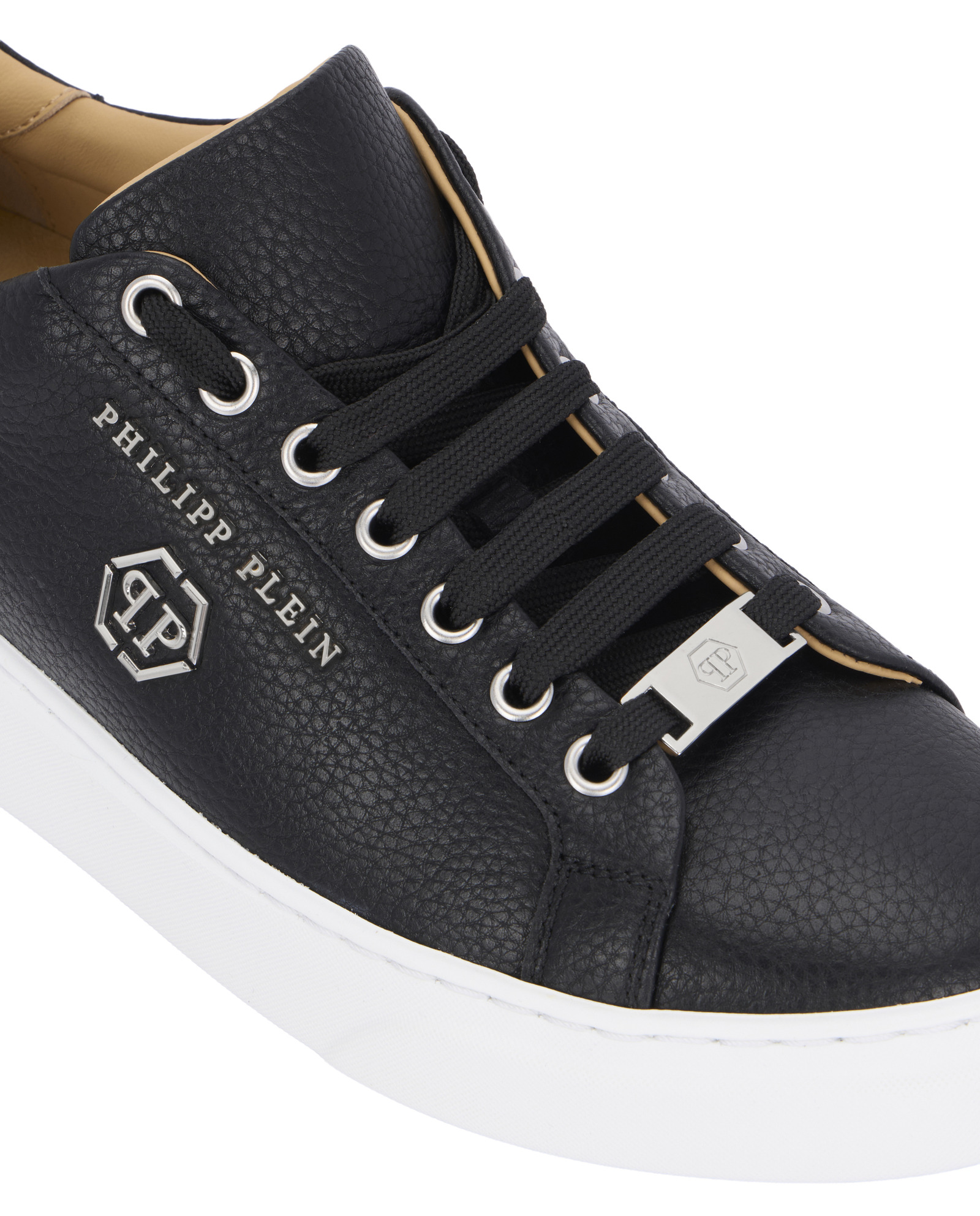 Czarne skórzane sneakersy Hexagon - Image #5