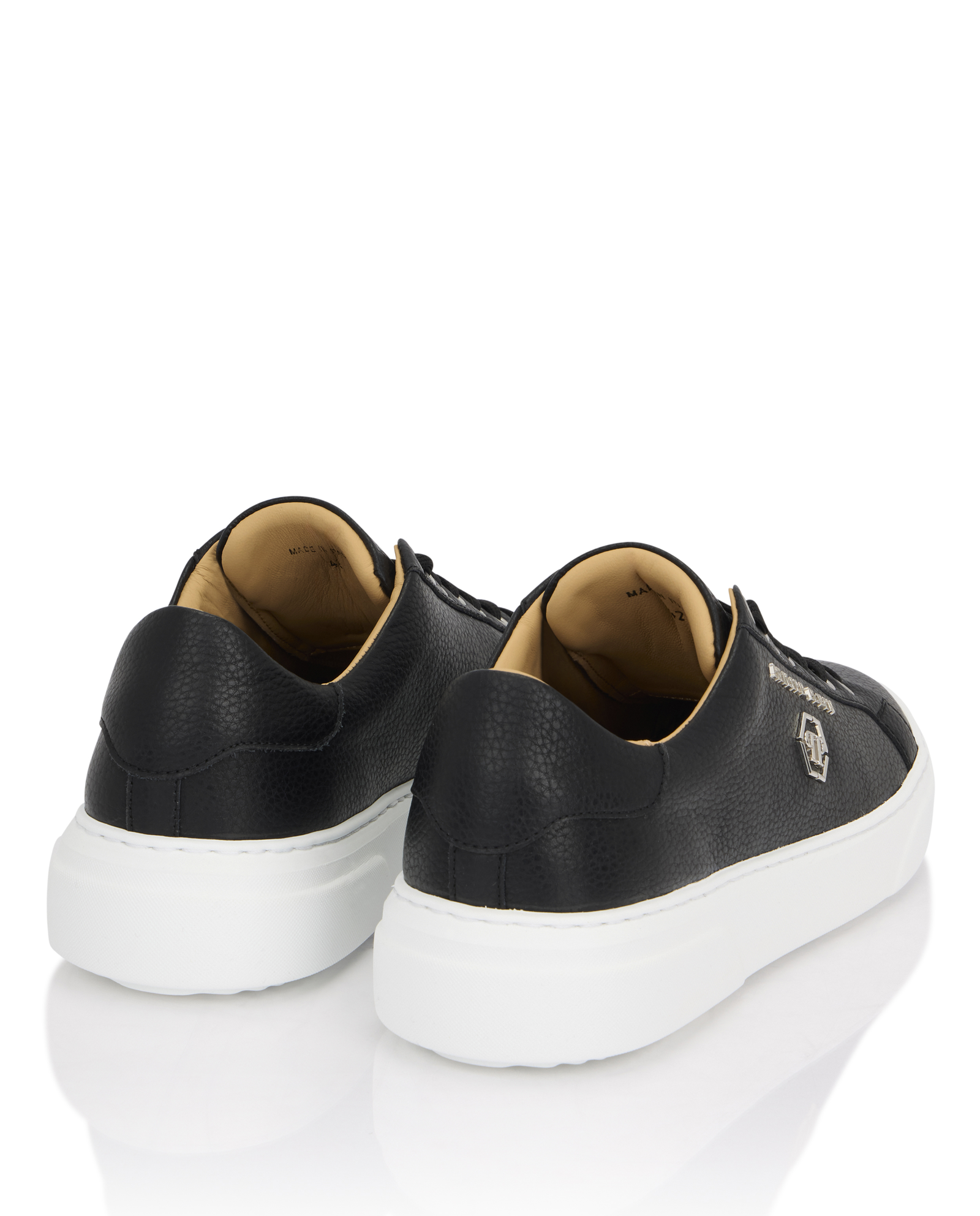 Czarne skórzane sneakersy Hexagon - Image #3