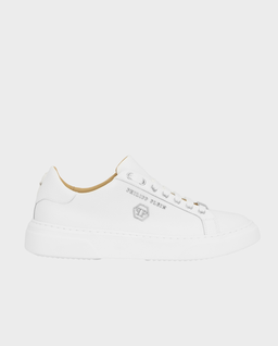 Białe skórzane sneakersy Hexagon - Image #0