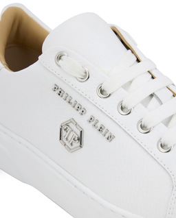 Białe skórzane sneakersy Hexagon - Image #6