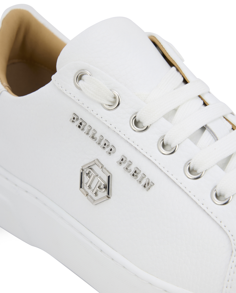 Białe skórzane sneakersy Hexagon - Image #6