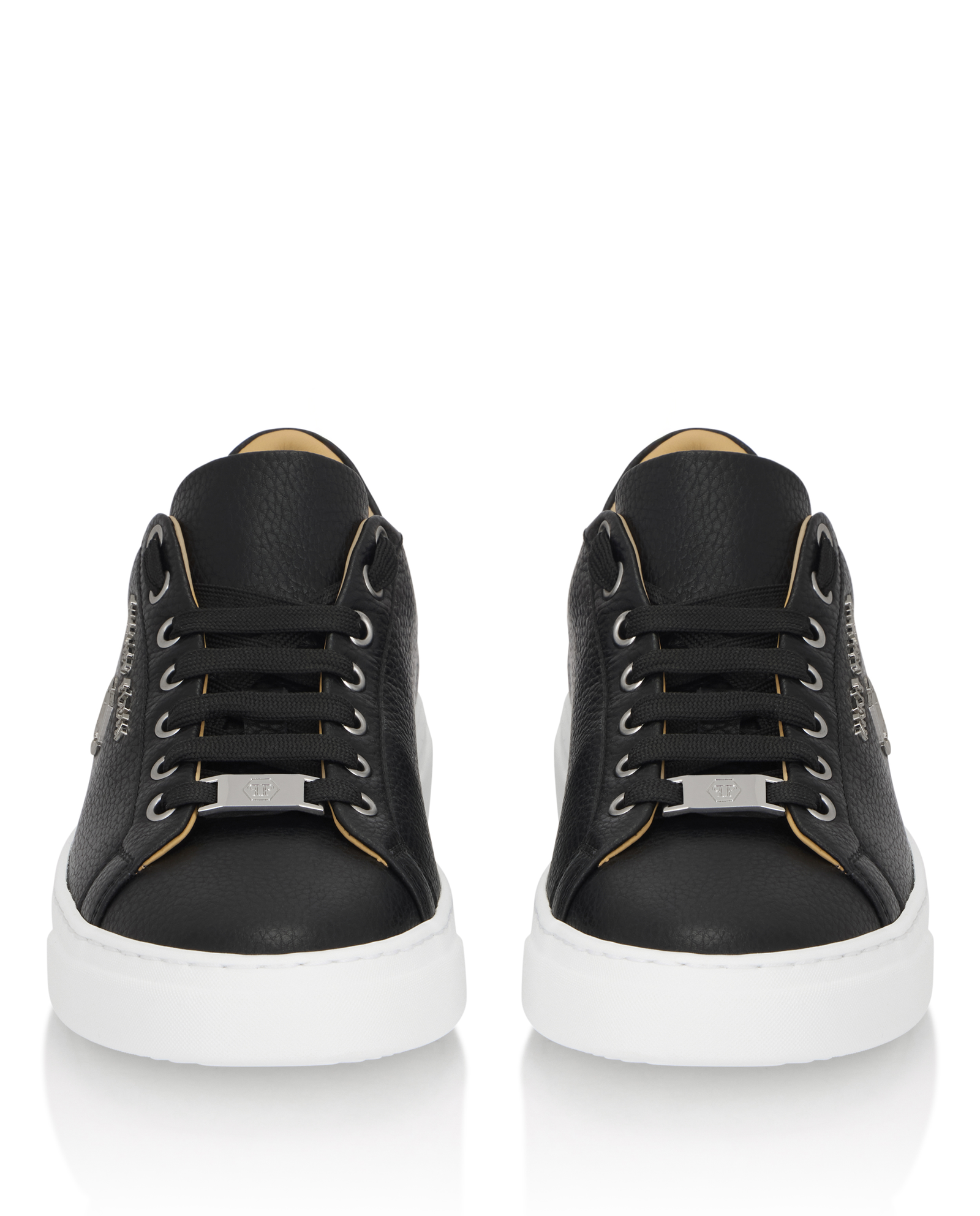 Czarne skórzane sneakersy Hexagon - Image #4
