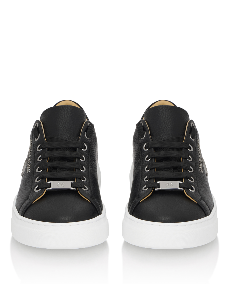 Czarne skórzane sneakersy Hexagon - Image #4