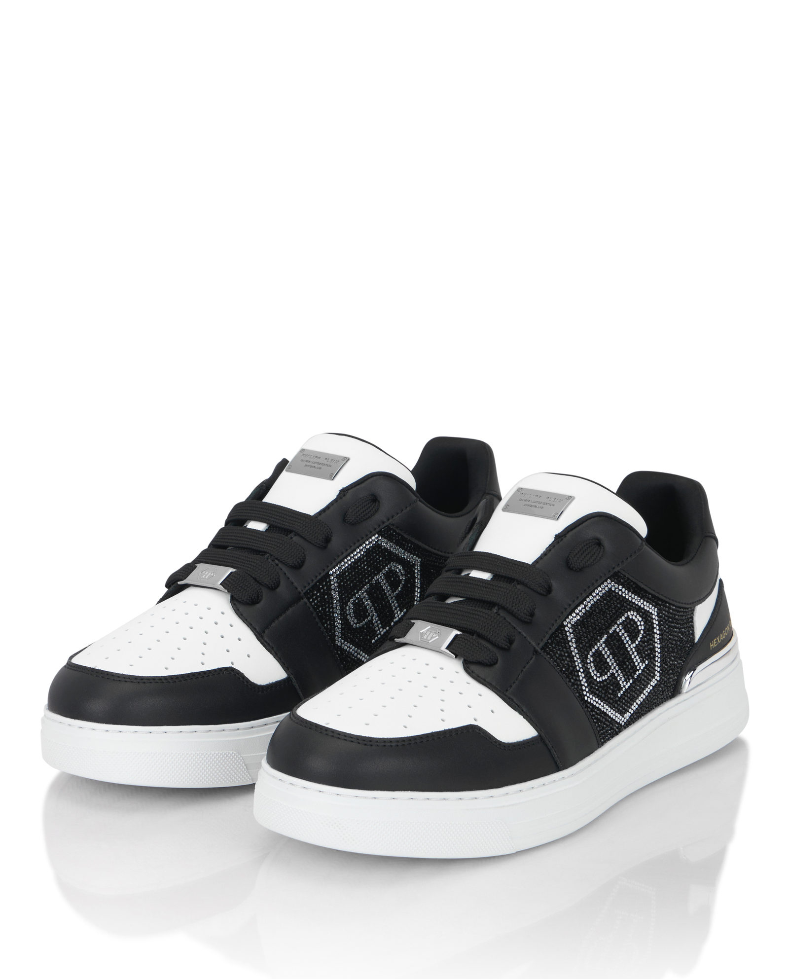 Czarno-białe sneakersy Crystal Hexagon - Image #2
