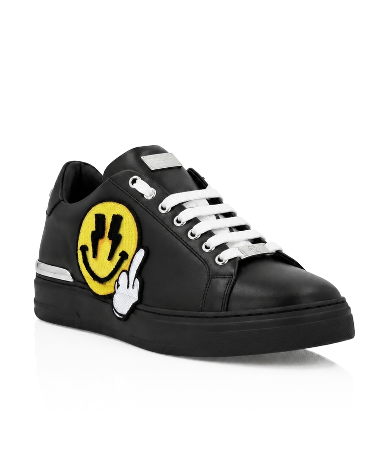 Czarne sneakersy z naszywką Plein Smile