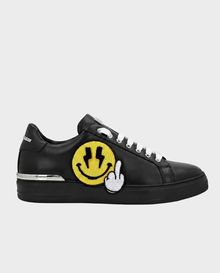Czarne sneakersy z naszywką Plein Smile