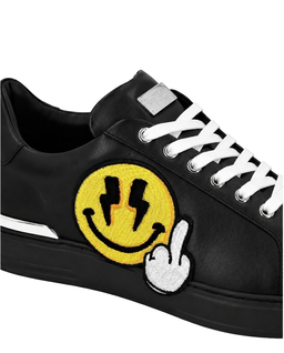 Czarne sneakersy z naszywką Plein Smile - Image #6
