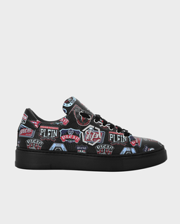 Czarne sneakersy z naszywkami Carson - Image #0