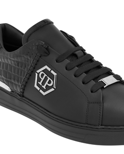 Czarne skórzane sneakersy ICON Cocco Mix - Image #6