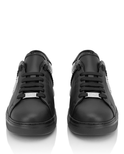 Czarne skórzane sneakersy ICON Cocco Mix - Image #4