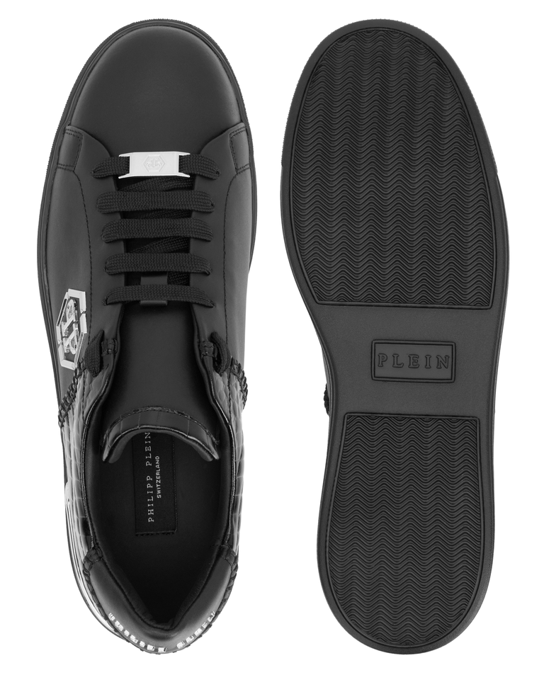 Czarne skórzane sneakersy ICON Cocco Mix - Image #5