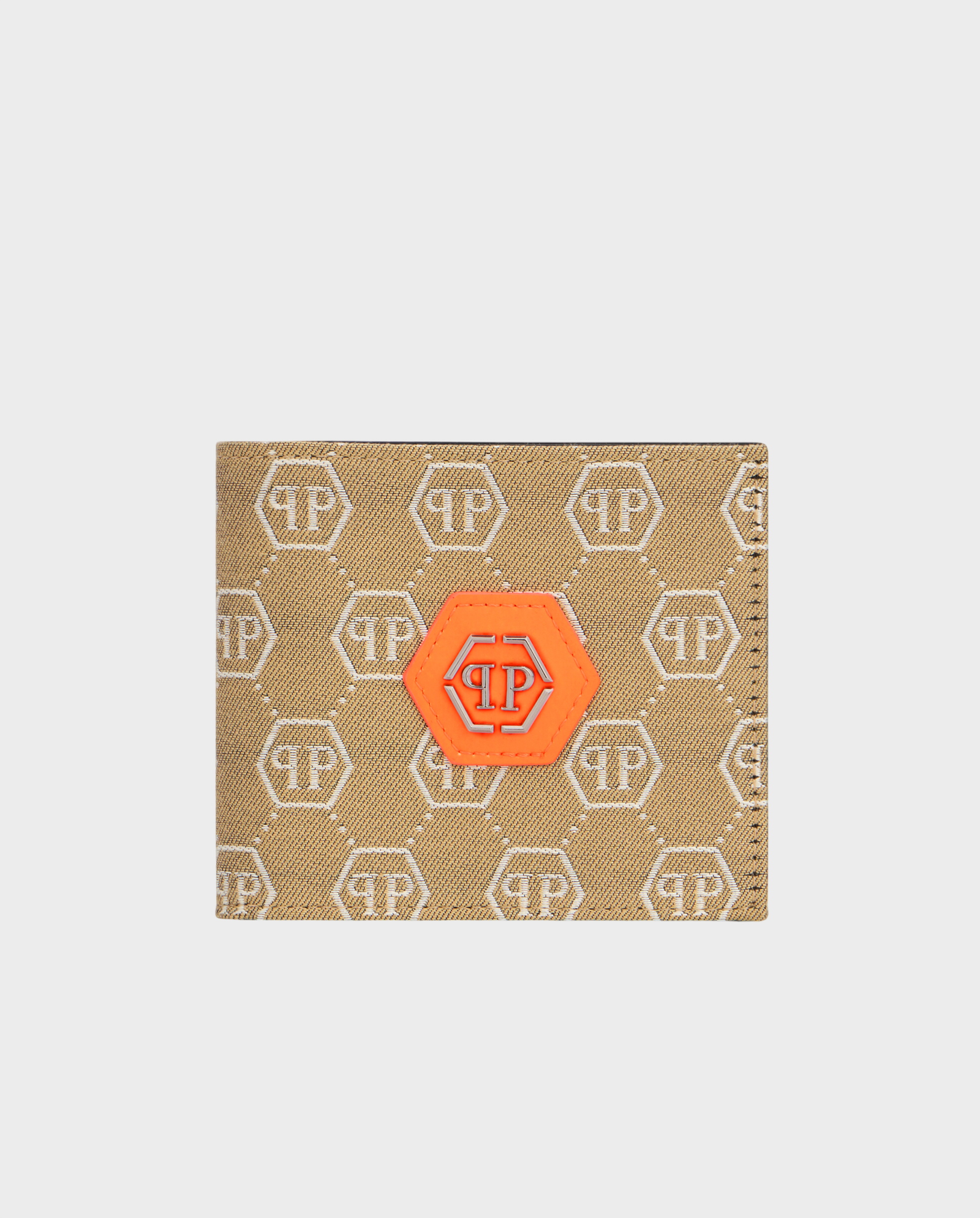 Beżowe etui na karty z monogramem - Image #0