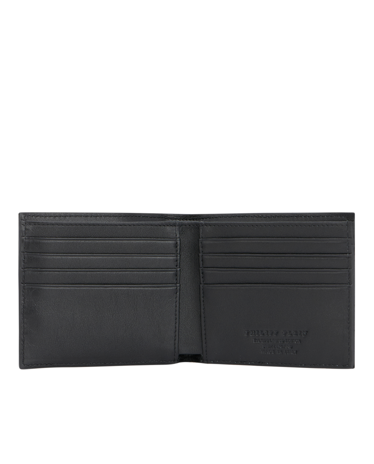 Czarne etui na karty z monogramem