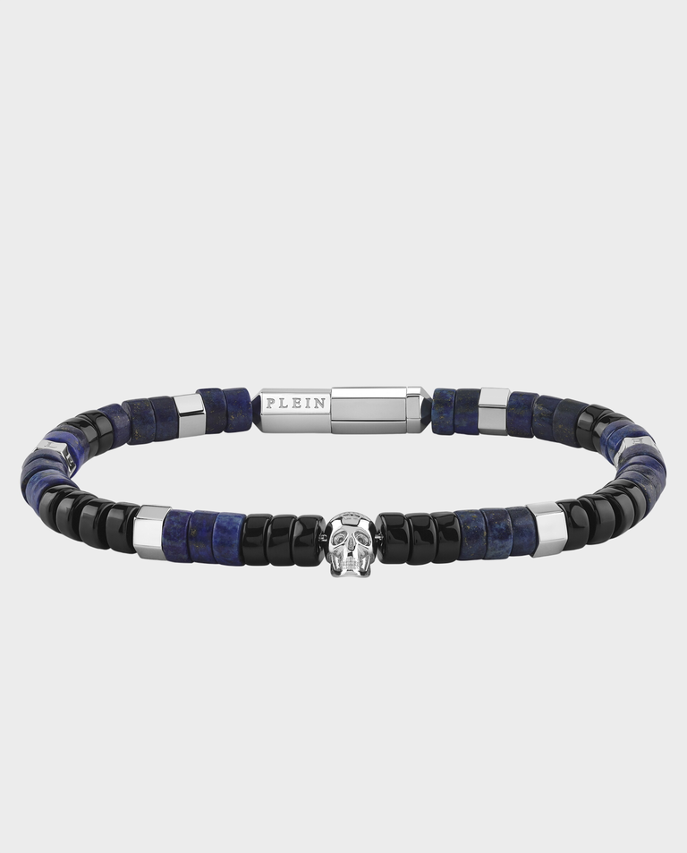 Czarno-niebieska bransoletka z czaszką Plein Beads
