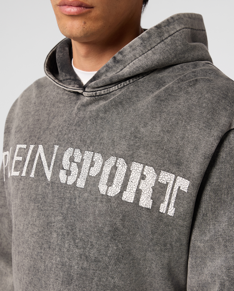 Szara bluza z kapturem Crackle Scratch - Image #4