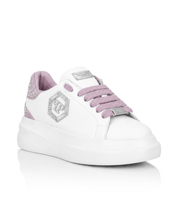Białe sneakersy z różowymi detalami Megastar Strass - Image #1