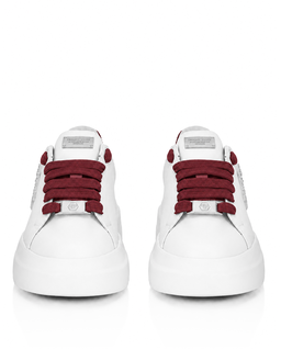 Białe sneakersy z bordowymi detalami Megastar Strass - Image #4