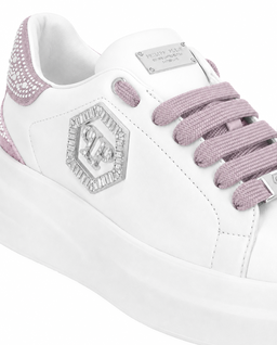 Białe sneakersy z różowymi detalami Megastar Strass - Image #6