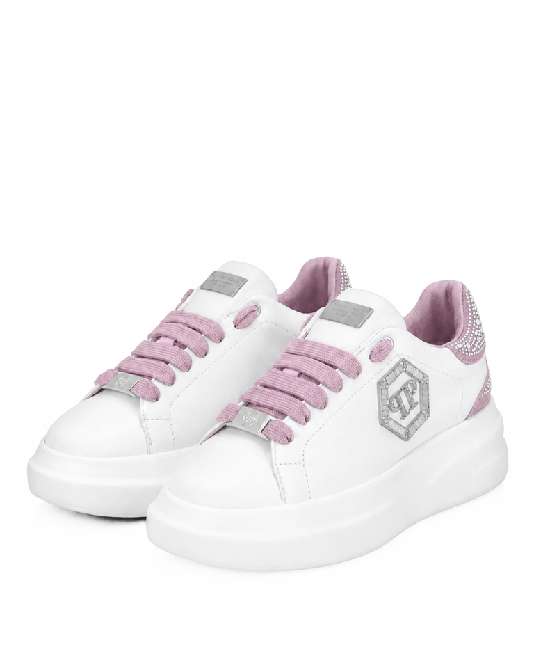Białe sneakersy z różowymi detalami Megastar Strass - Image #2