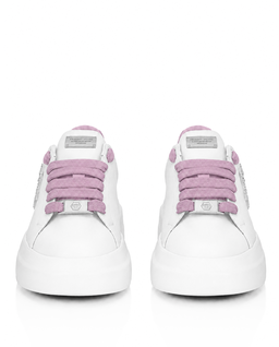 Białe sneakersy z różowymi detalami Megastar Strass - Image #4