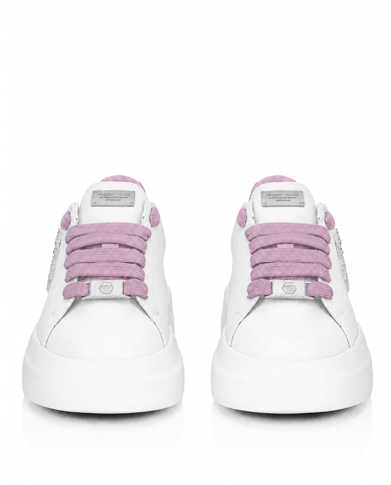 Białe sneakersy z różowymi detalami Megastar Strass - Image #4