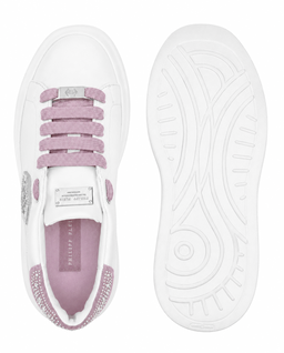 Białe sneakersy z różowymi detalami Megastar Strass - Image #5