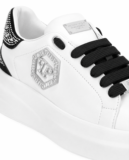 Białe sneakersy z czarnymi detalami Megastar Strass - Image #6