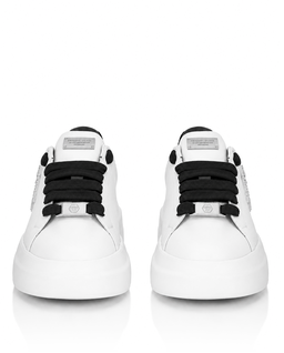 Białe sneakersy z czarnymi detalami Megastar Strass - Image #4