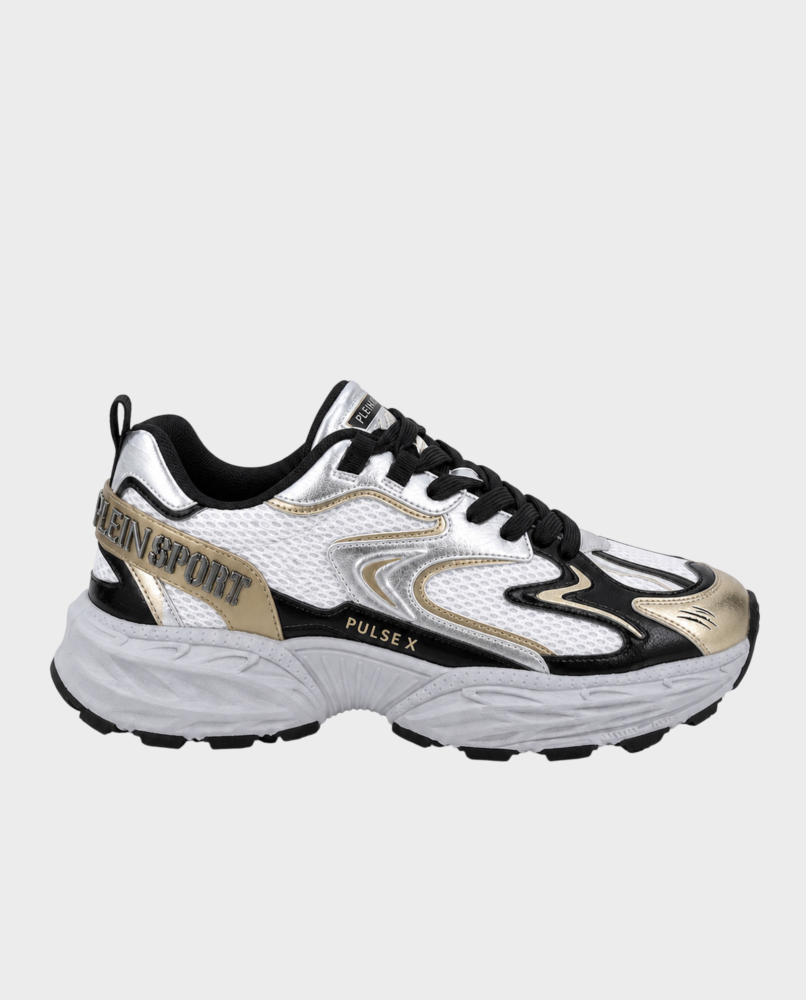Białe sneakersy ze złotymi elementami Pulse X - Image #0