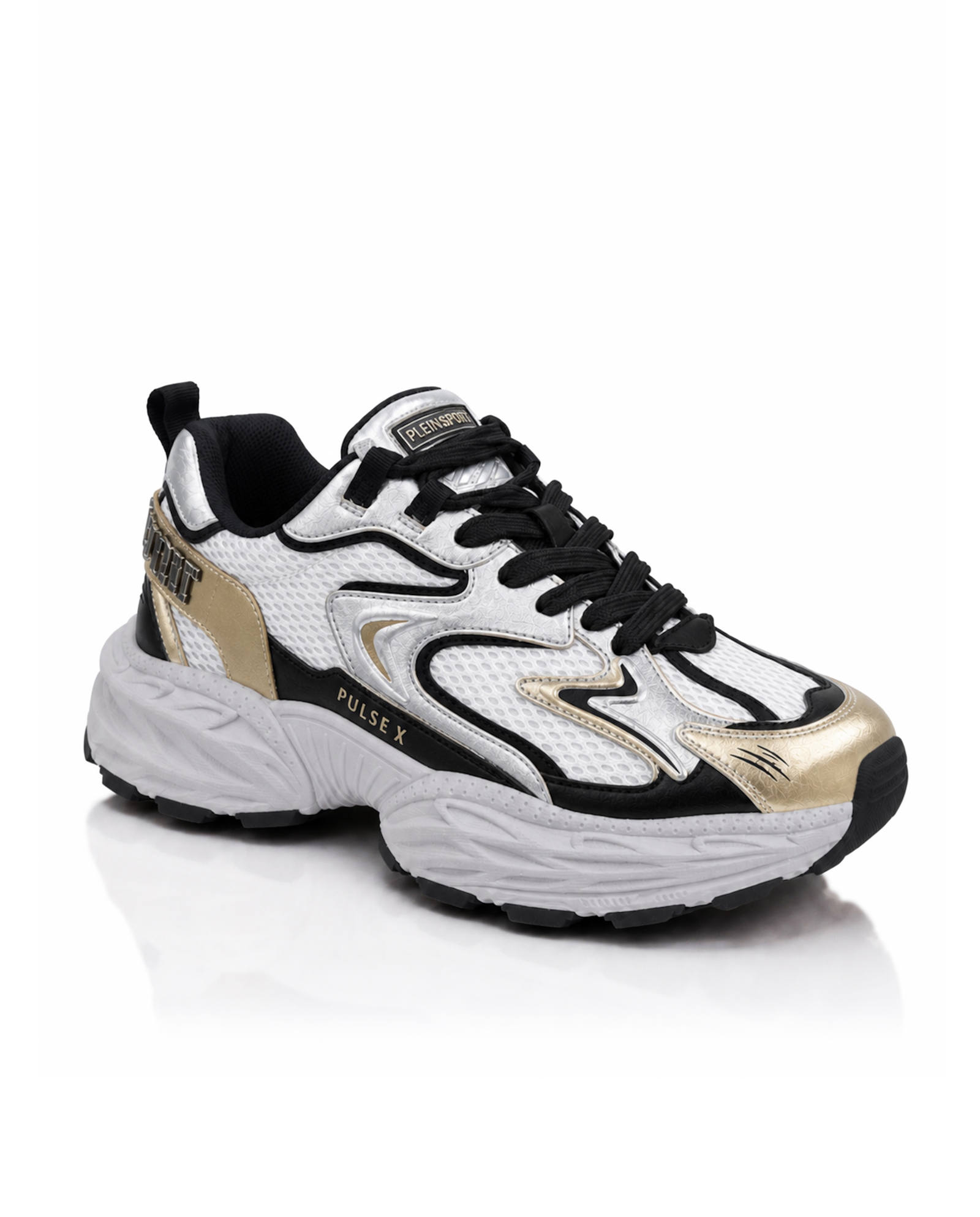 Białe sneakersy ze złotymi elementami Pulse X - Image #1