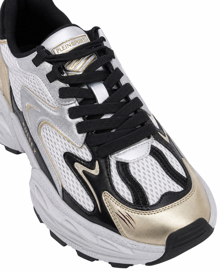 Białe sneakersy ze złotymi elementami Pulse X - Image #5